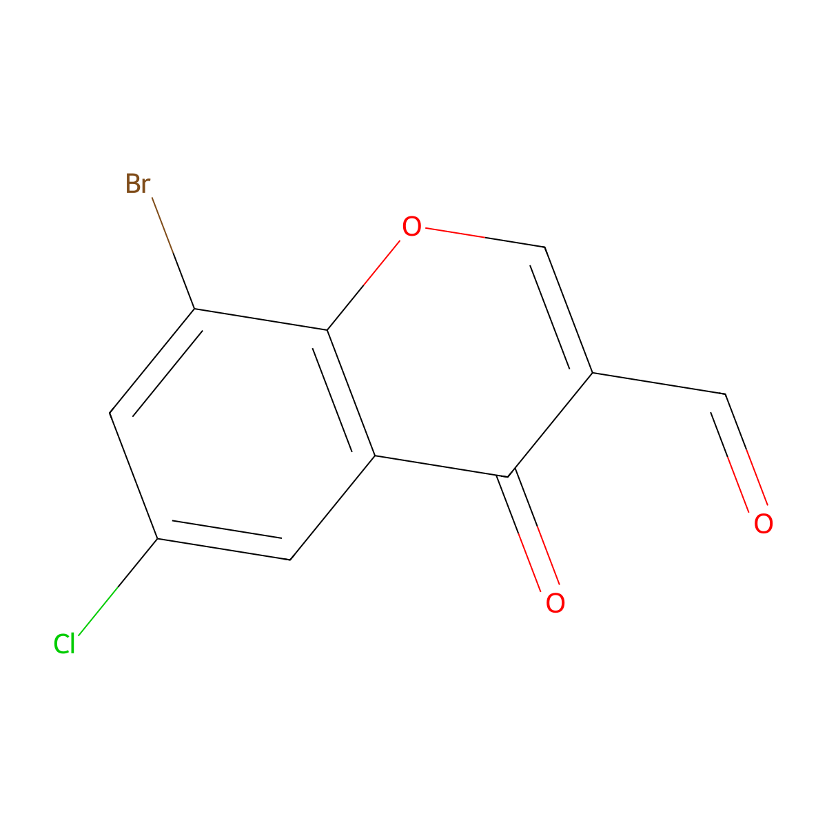 8-Bromo-6-chloro-3-formylchromone molecular structure, CAS 332104-22-0
