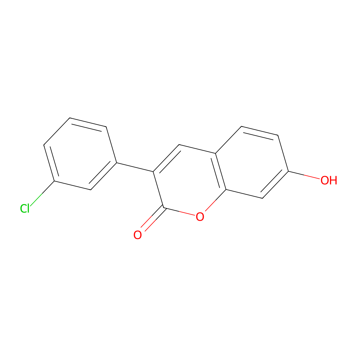 3-(3-Chlorophenyl)-7-hydroxychromen-2-one molecular structure, CAS 332104-32-2