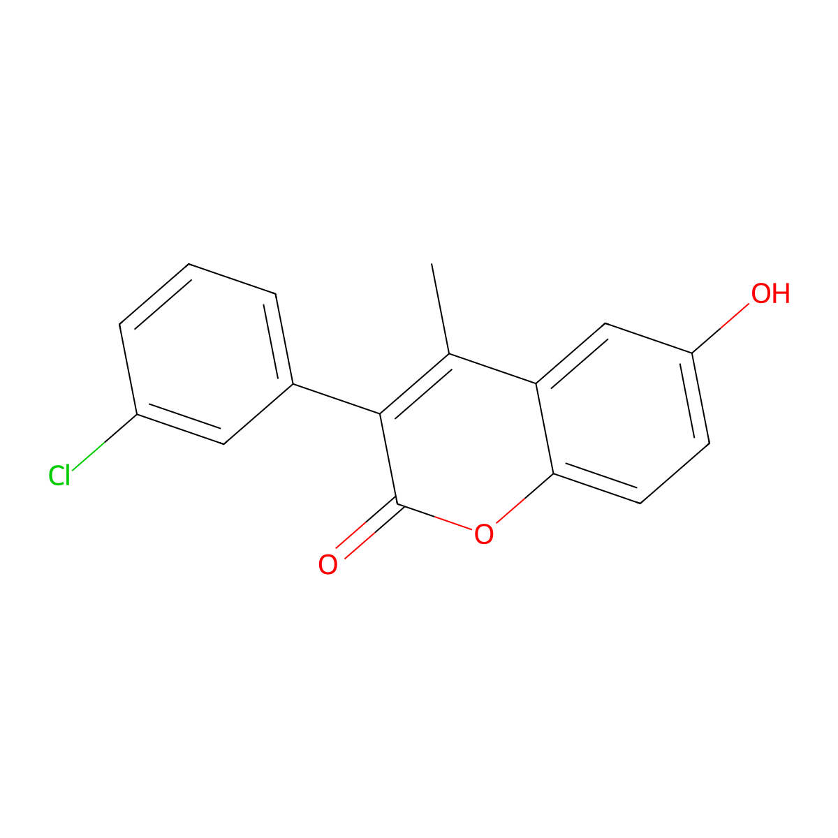 3-(3-Chlorophenyl)-6-hydroxy-4-methylchromen-2-one molecular structure, CAS 332104-33-3