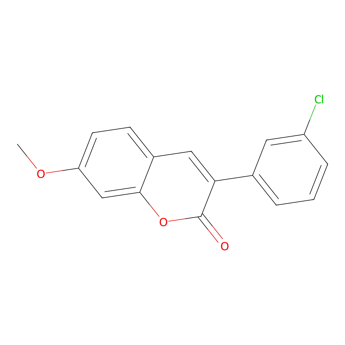 3-(3-Chlorophenyl)-7-methoxychromen-2-one molecular structure, CAS 332104-35-5