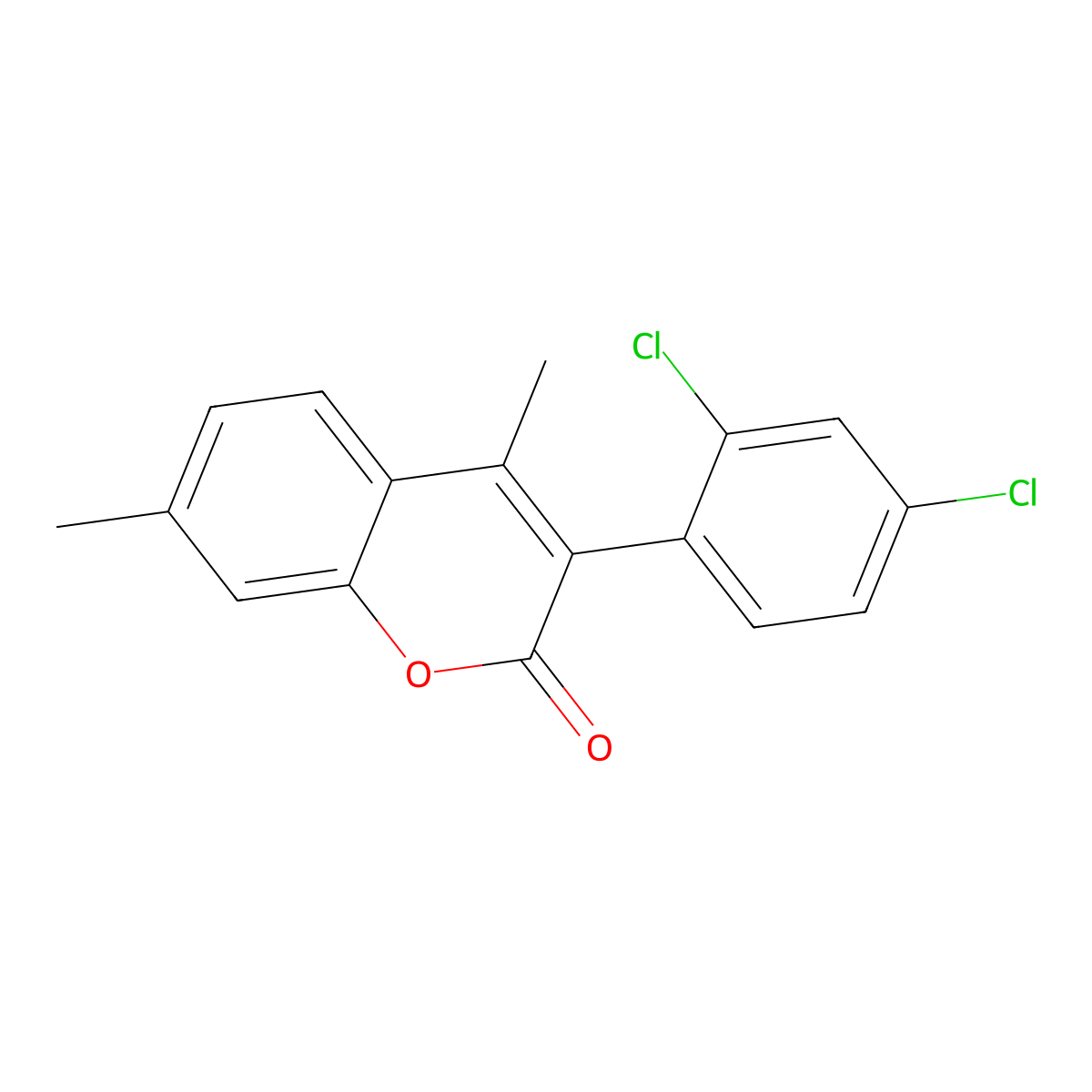 3-(2,4-Dichlorophenyl)-4,7-dimethylchromen-2-one molecular structure, CAS 332104-41-3