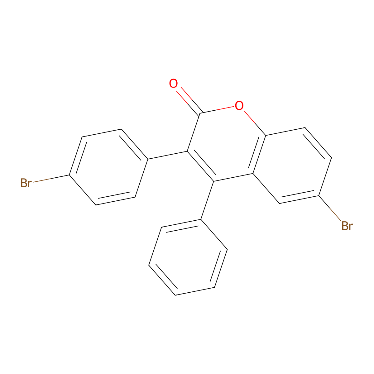 6-Bromo-3-(4-bromophenyl)-4-phenylchromen-2-one molecular structure, CAS 332104-47-9