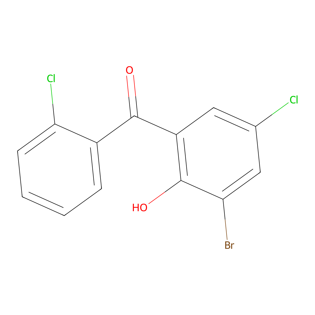 3-Bromo-2',5-dichloro-2-hydroxybenzophenone molecular structure, CAS 332104-57-1