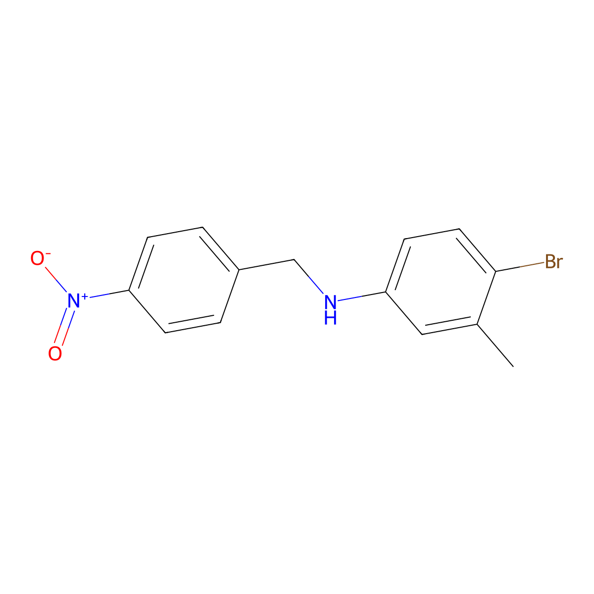 4-bromo-3-methyl-N-(4-nitrobenzyl)aniline molecular structure, CAS 332107-66-1