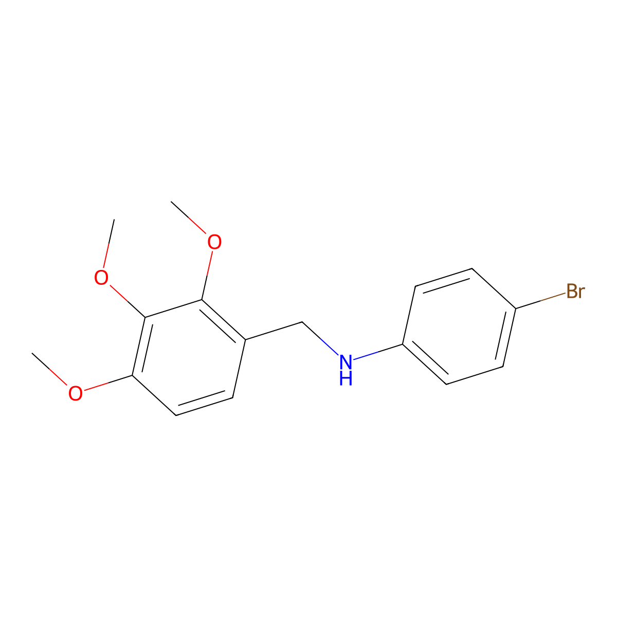4-bromo-N-[(2,3,4-trimethoxyphenyl)methyl]aniline molecular structure, CAS 332107-68-3