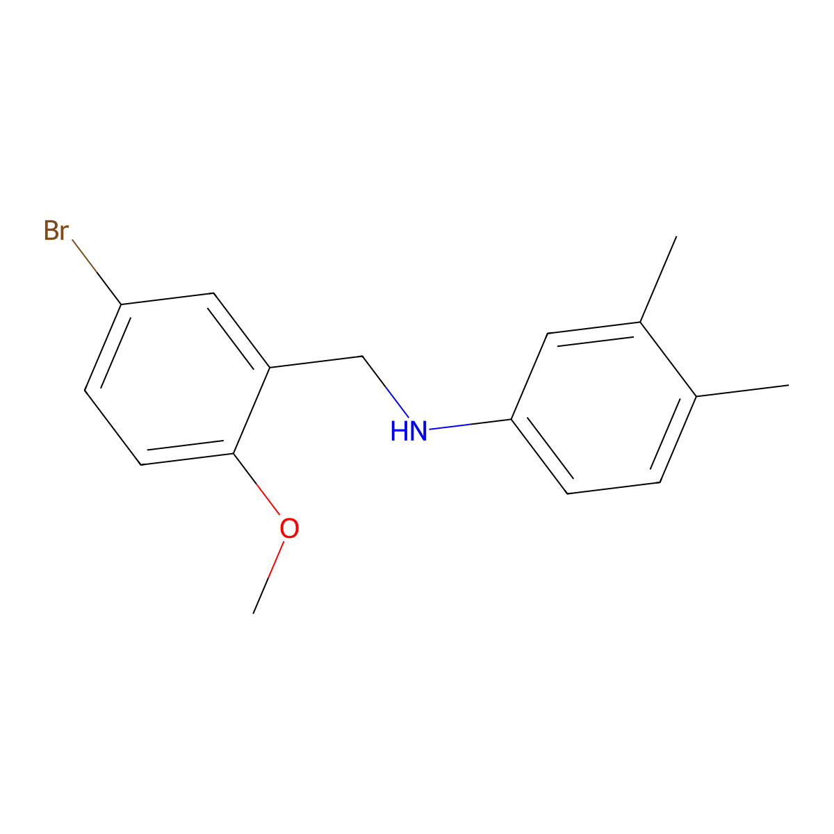 N-[(5-bromo-2-methoxyphenyl)methyl]-3,4-dimethylaniline molecular structure, CAS 332107-71-8
