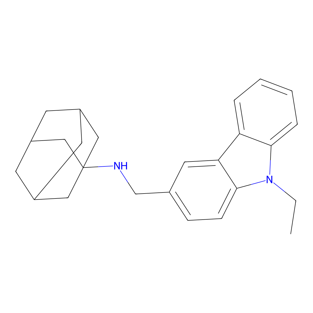 N-[(9-ethylcarbazol-3-yl)methyl]adamantan-1-amine molecular structure, CAS 332107-77-4