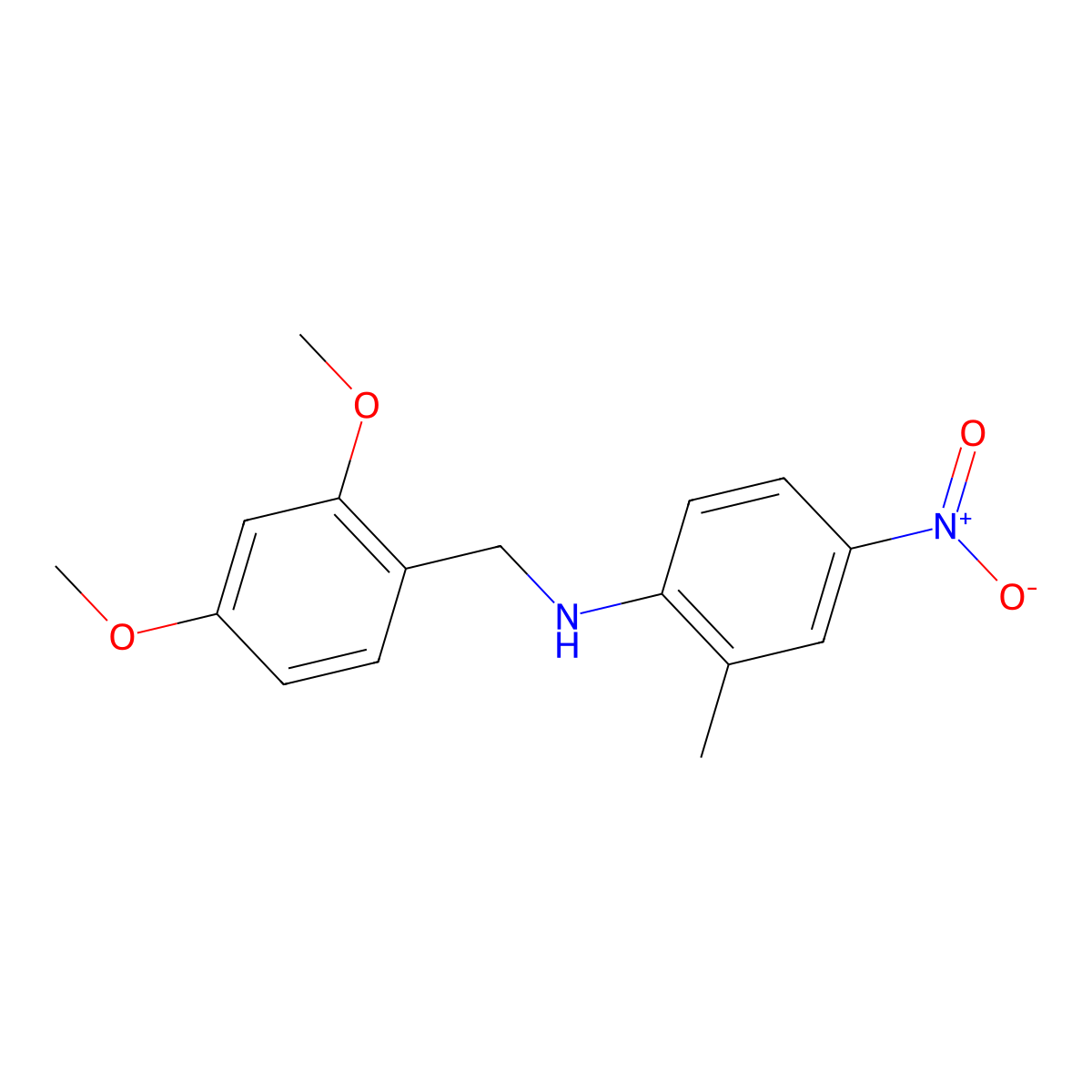 N-(2,4-dimethoxybenzyl)-2-methyl-4-nitroaniline molecular structure, CAS 332107-78-5