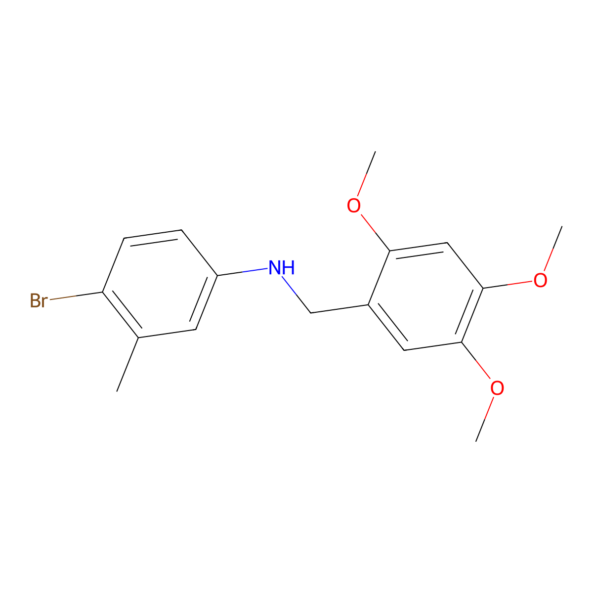 4-bromo-3-methyl-N-[(2,4,5-trimethoxyphenyl)methyl]aniline molecular structure, CAS 332107-79-6
