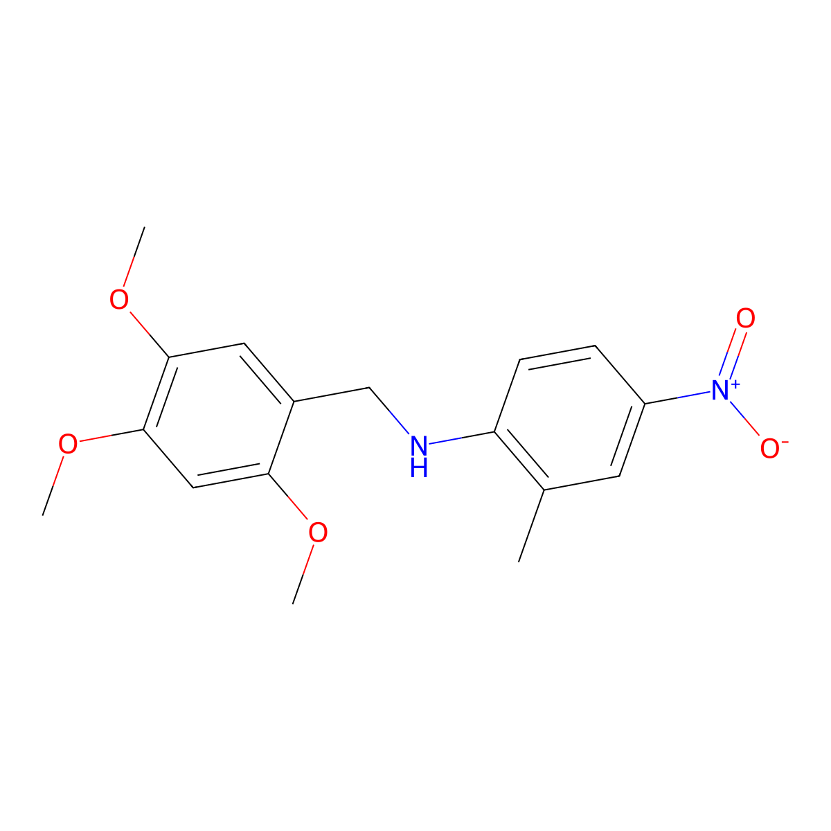 2-methyl-4-nitro-N-(2,4,5-trimethoxybenzyl)aniline molecular structure, CAS 332107-80-9