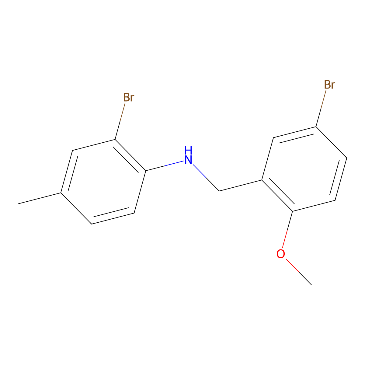 2-bromo-N-[(5-bromo-2-methoxyphenyl)methyl]-4-methylaniline molecular structure, CAS 332107-81-0