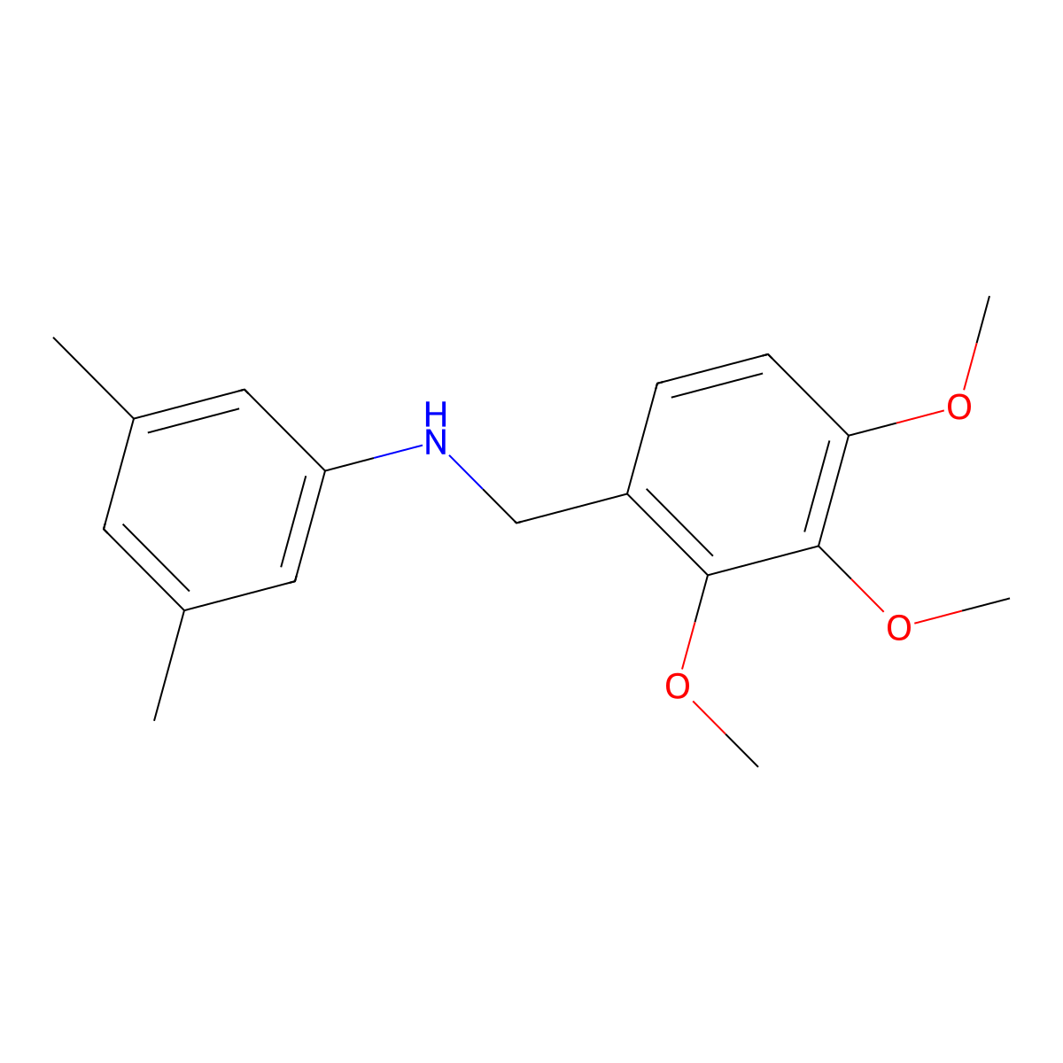3,5-dimethyl-N-(2,3,4-trimethoxybenzyl)aniline molecular structure, CAS 332107-88-7