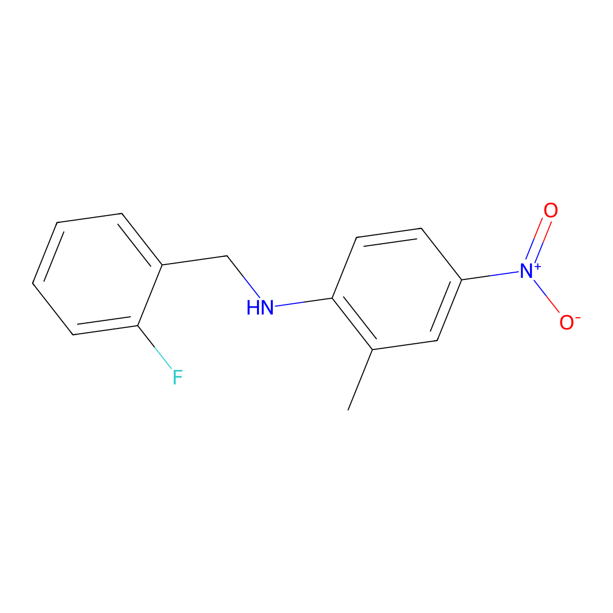 N-(2-fluorobenzyl)-2-methyl-4-nitroaniline molecular structure, CAS 332107-89-8
