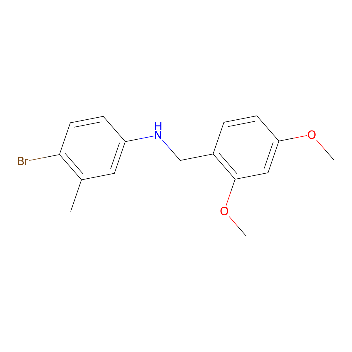 4-bromo-N-(2,4-dimethoxybenzyl)-3-methylaniline molecular structure, CAS 332107-90-1