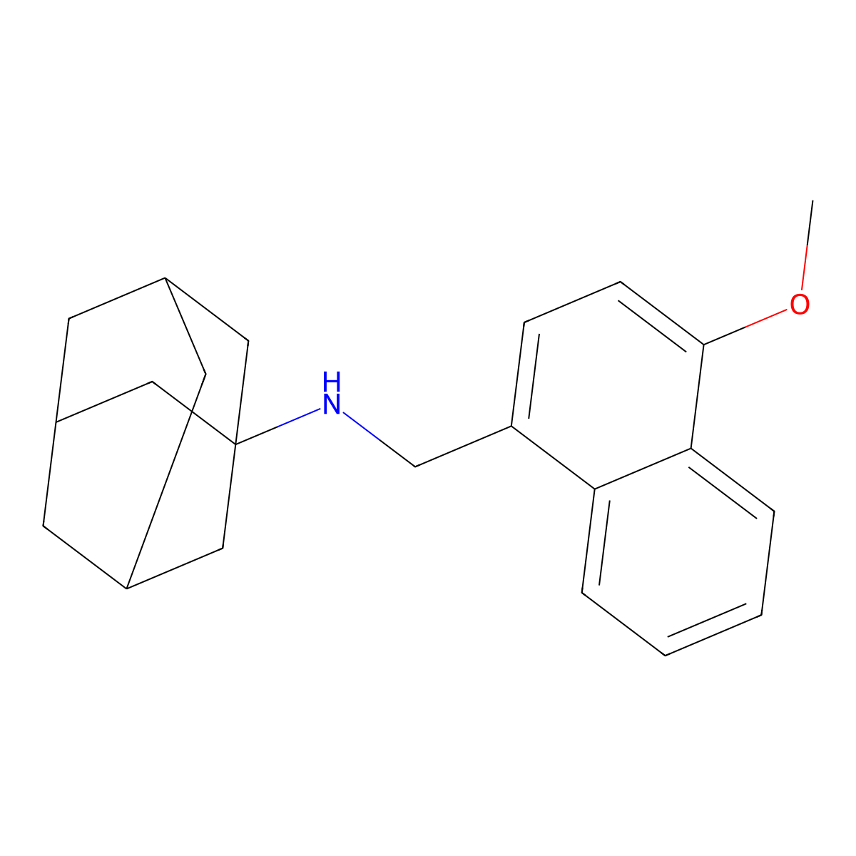 N-[(4-methoxynaphthalen-1-yl)methyl]adamantan-1-amine molecular structure, CAS 332107-92-3
