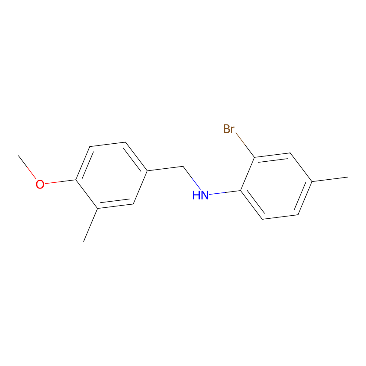 2-bromo-N-(4-methoxy-3-methylbenzyl)-4-methylaniline molecular structure, CAS 332107-95-6
