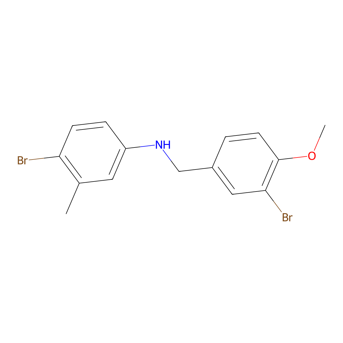 4-bromo-N-[(3-bromo-4-methoxyphenyl)methyl]-3-methylaniline molecular structure, CAS 332107-96-7