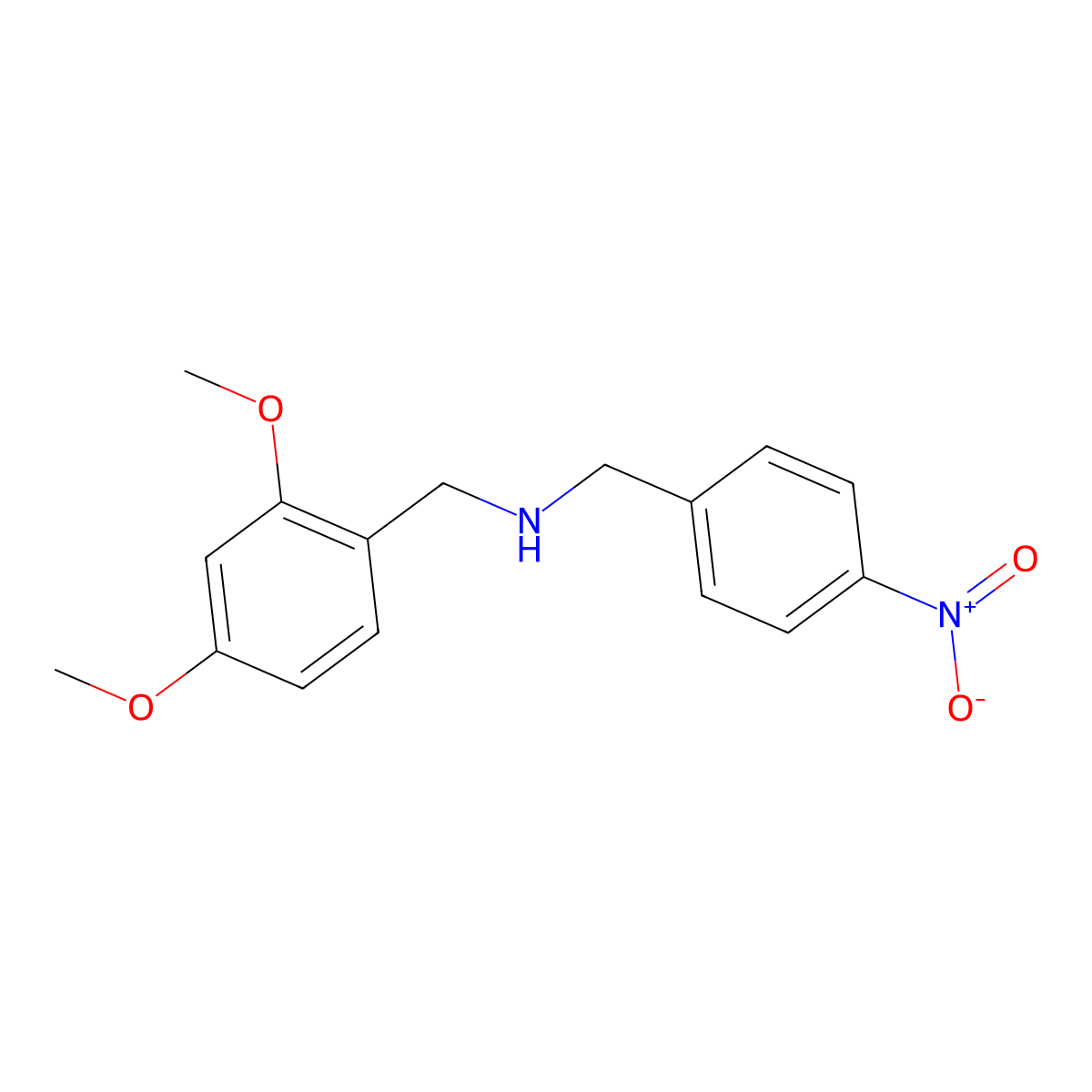 [(2,4-Dimethoxyphenyl)methyl][(4-nitrophenyl)methyl]amine molecular structure, CAS 332107-98-9