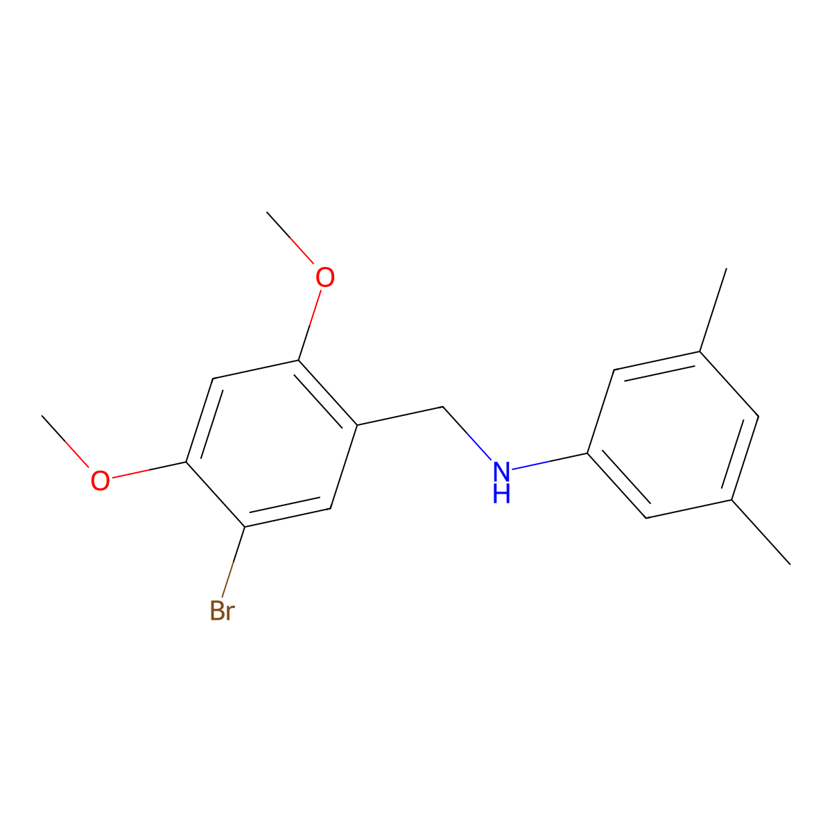 N-(5-bromo-2,4-dimethoxybenzyl)-3,5-dimethylaniline molecular structure, CAS 332108-01-7