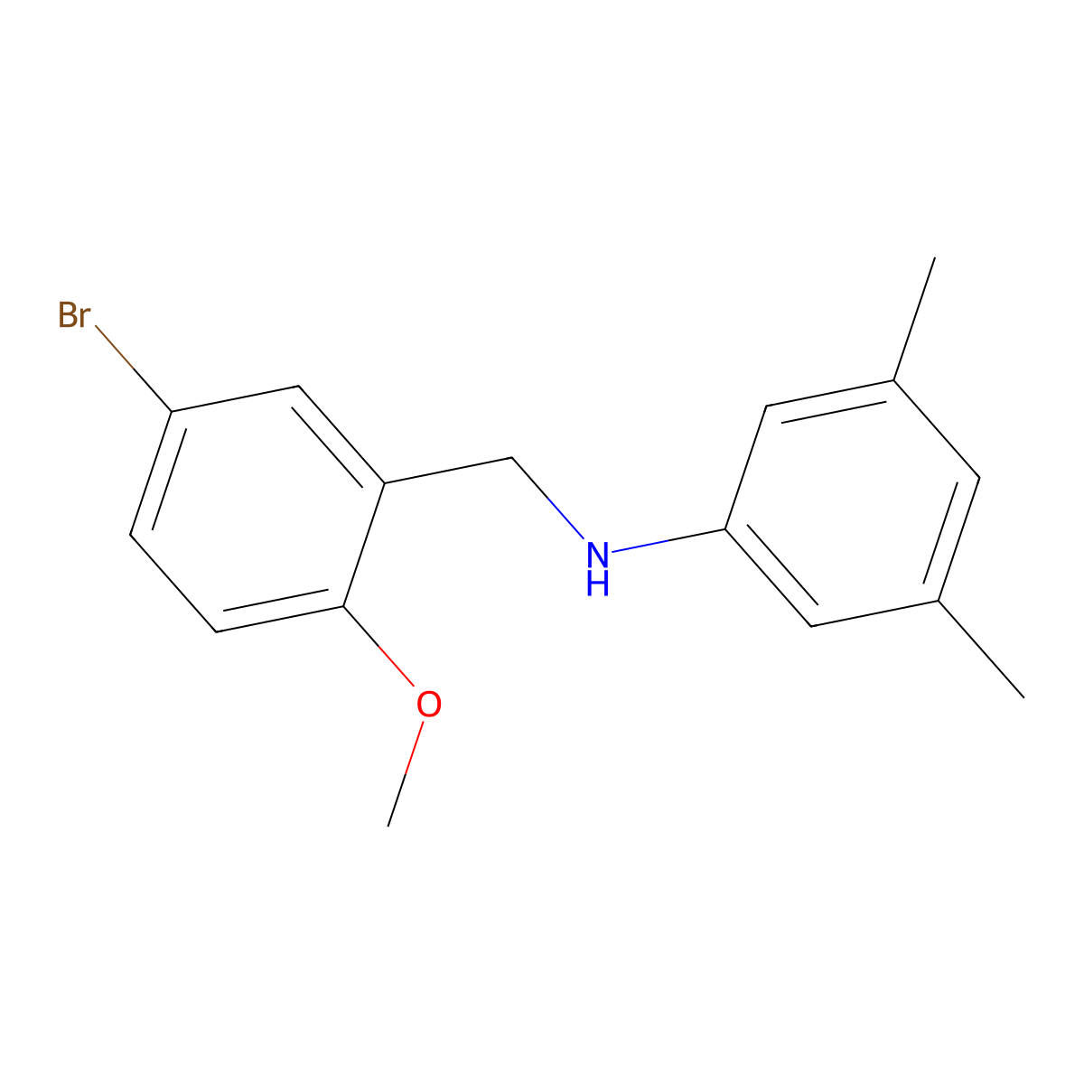 N-[(5-bromo-2-methoxyphenyl)methyl]-3,5-dimethylaniline molecular structure, CAS 332108-02-8