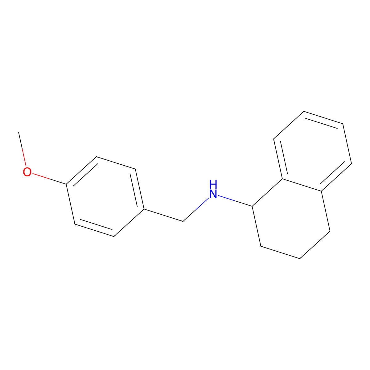 N-[(4-methoxyphenyl)methyl]-1,2,3,4-tetrahydronaphthalen-1-amine molecular structure, CAS 332108-04-0