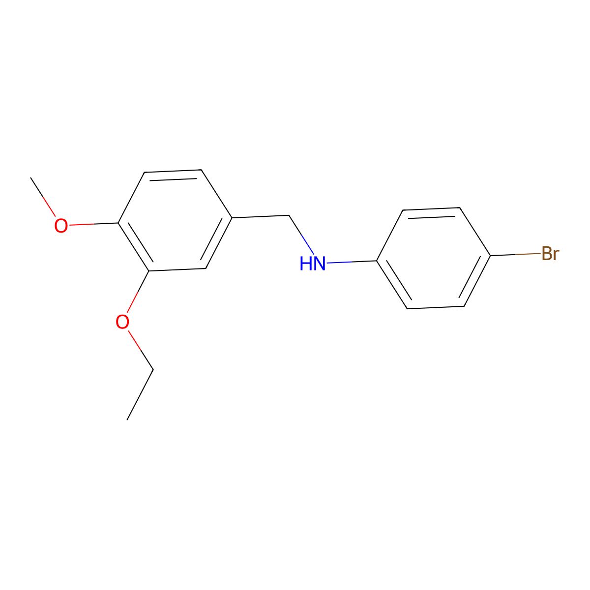 4-bromo-N-(3-ethoxy-4-methoxybenzyl)aniline molecular structure, CAS 332108-07-3