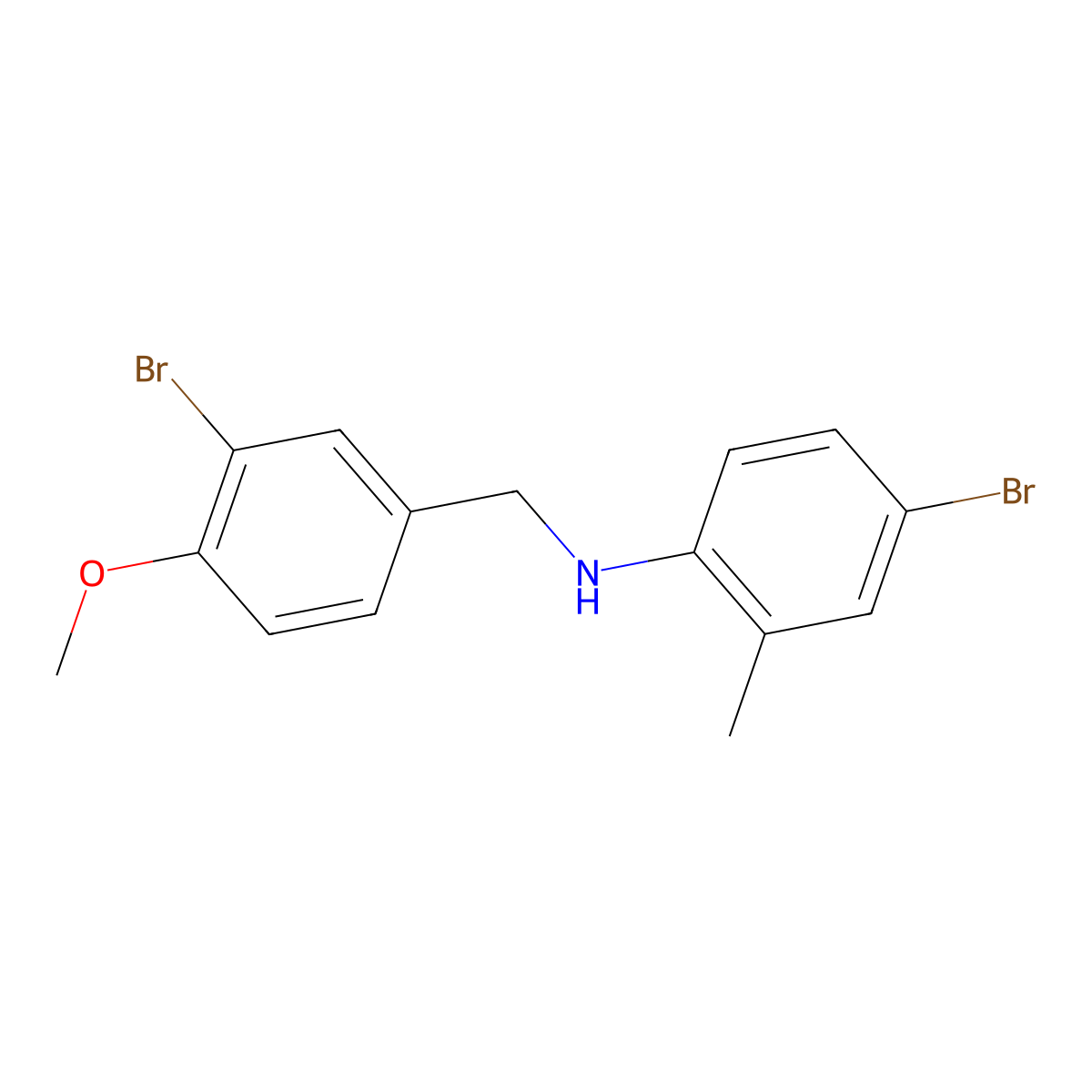 4-bromo-N-[(3-bromo-4-methoxyphenyl)methyl]-2-methylaniline molecular structure, CAS 332108-09-5