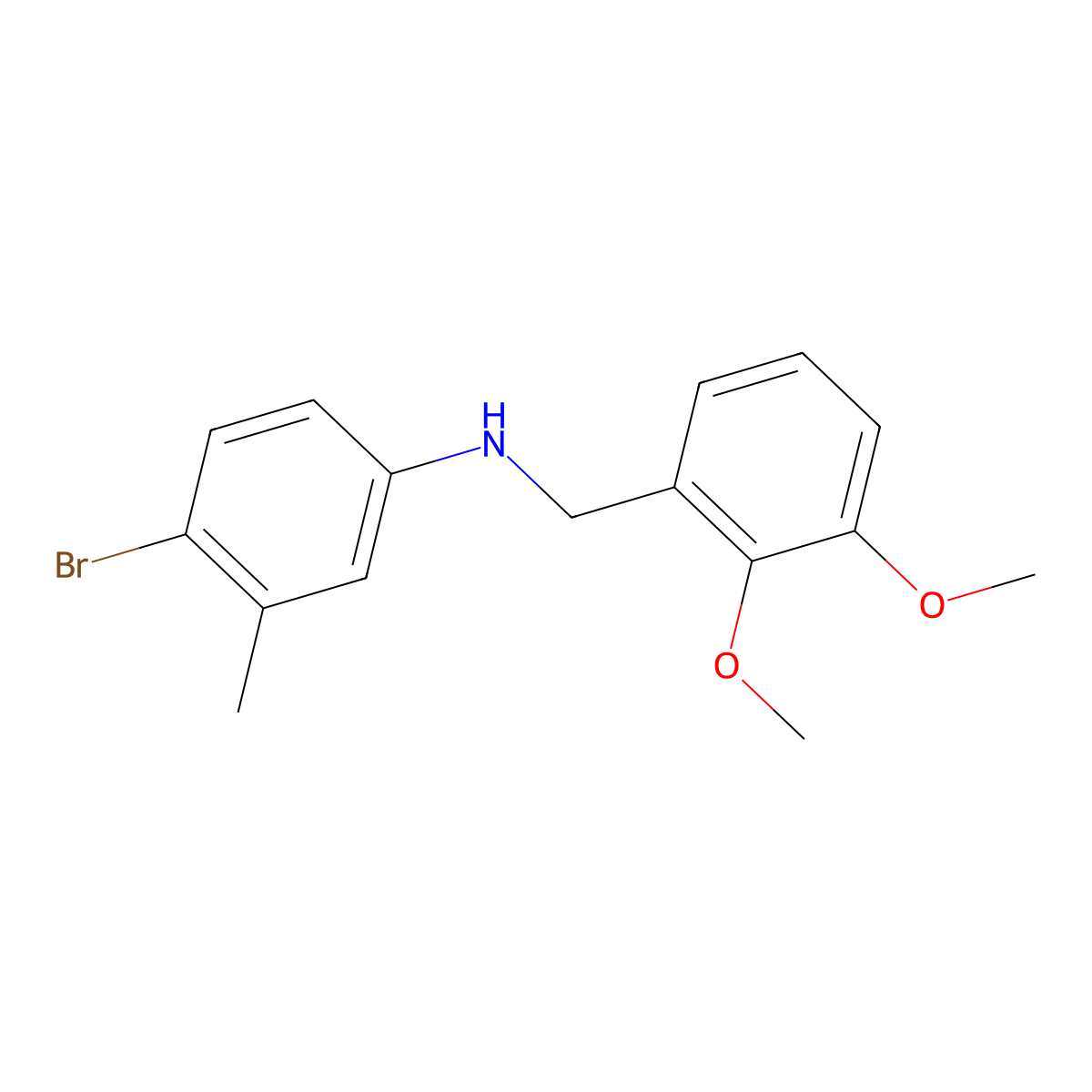 4-bromo-N-(2,3-dimethoxybenzyl)-3-methylaniline molecular structure, CAS 332108-11-9