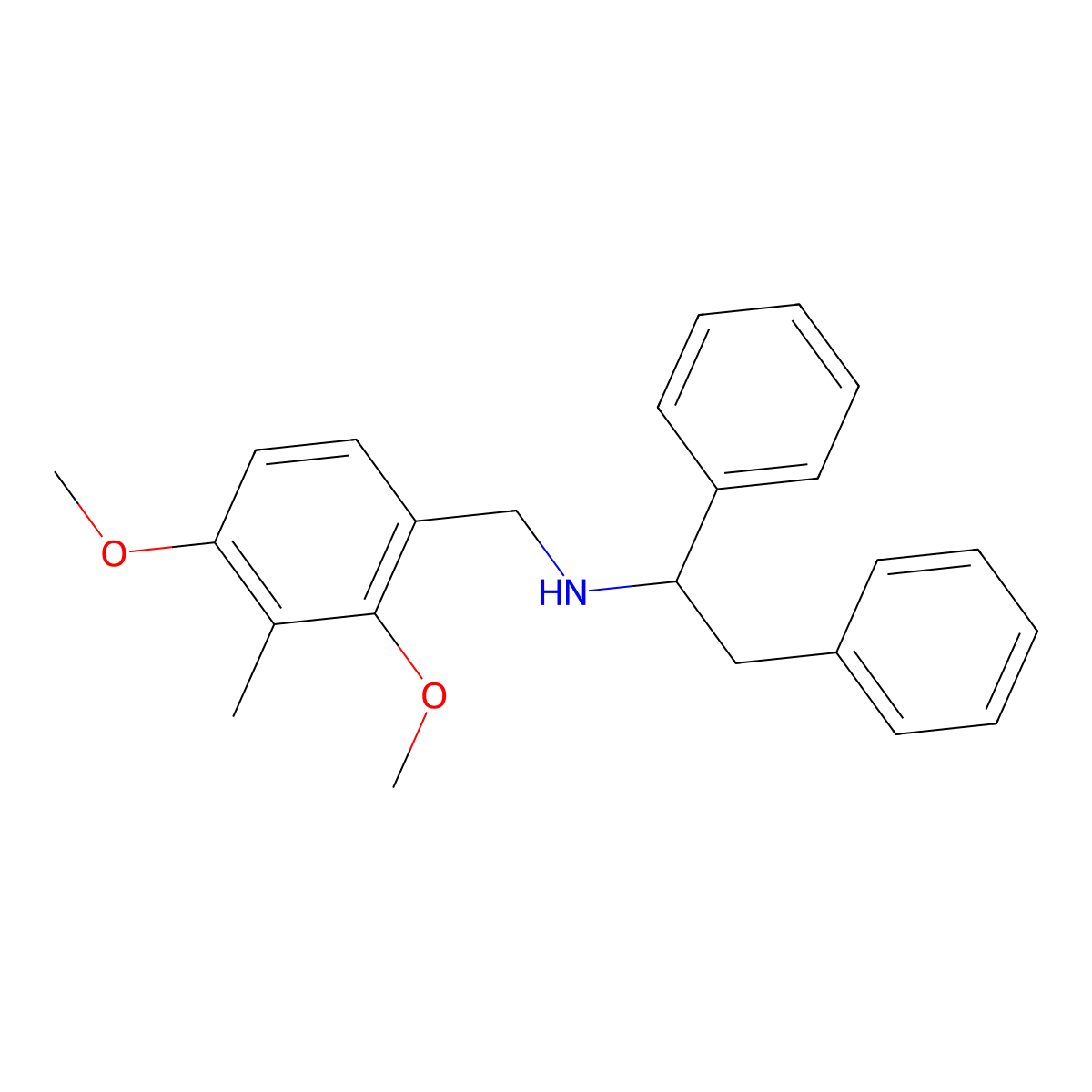 N-(2,4-dimethoxy-3-methylbenzyl)-1,2-diphenylethanamine molecular structure, CAS 332108-12-0
