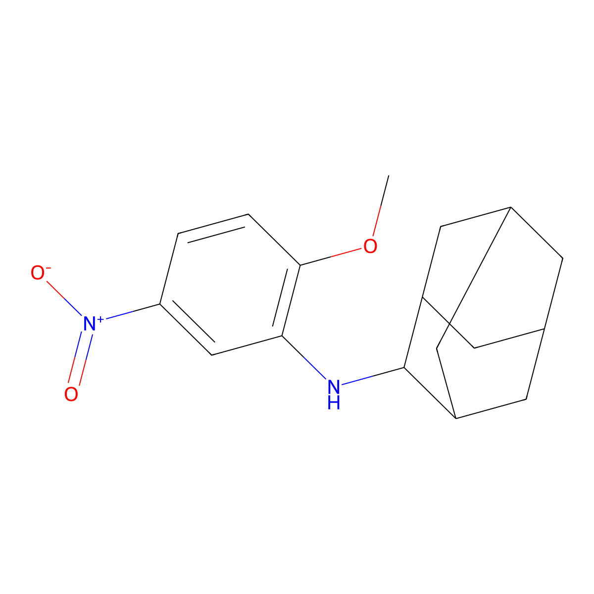 N-(2-methoxy-5-nitrophenyl)adamantan-2-amine molecular structure, CAS 332108-15-3