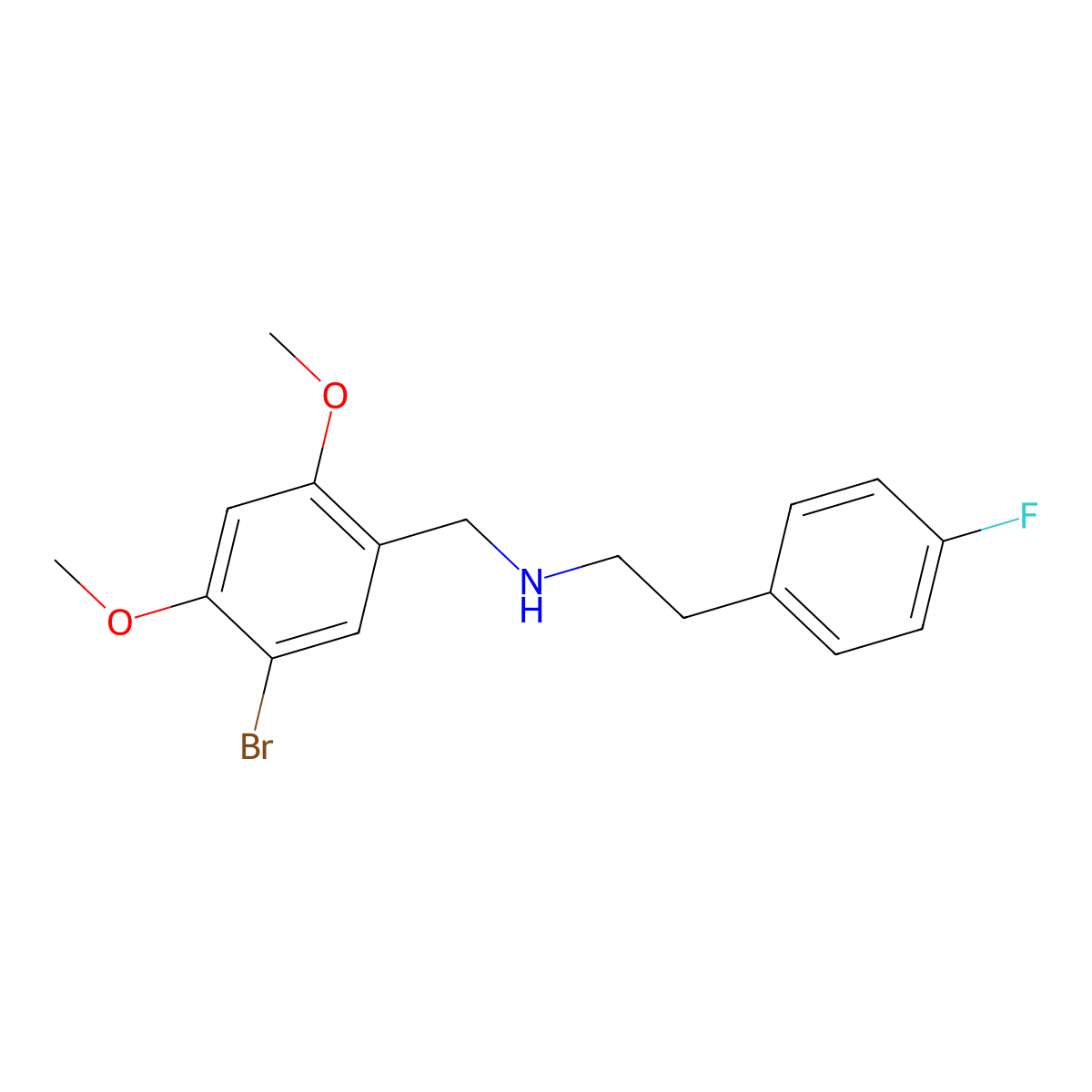 N-(5-bromo-2,4-dimethoxybenzyl)-2-(4-fluorophenyl)ethanamine molecular structure, CAS 332108-19-7