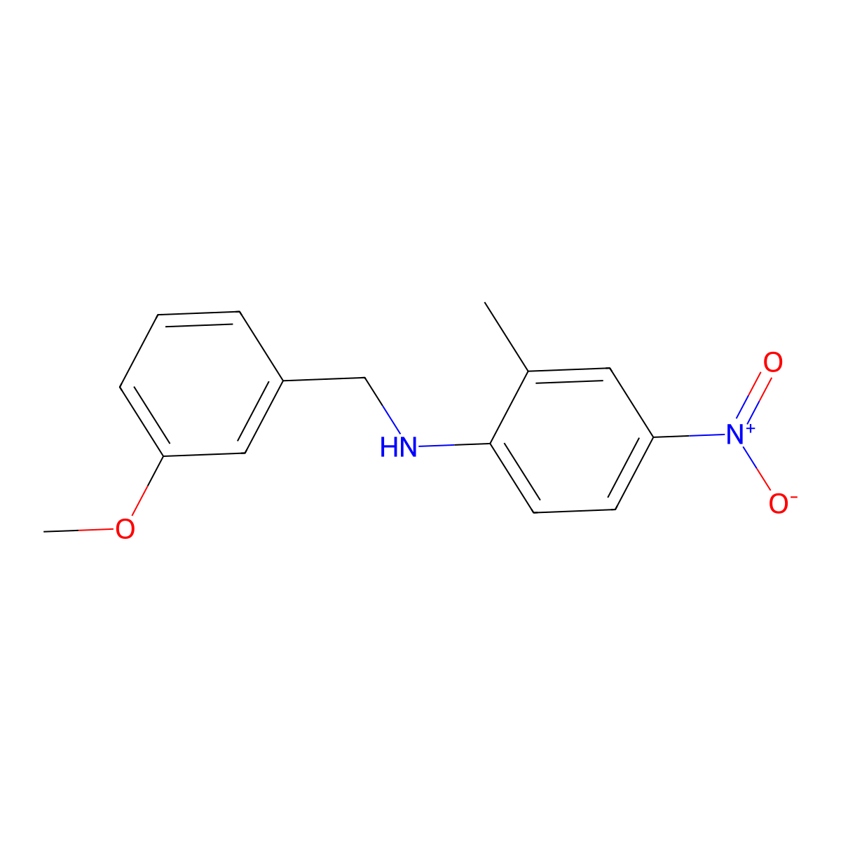 N-[(3-methoxyphenyl)methyl]-2-methyl-4-nitroaniline molecular structure, CAS 332108-21-1
