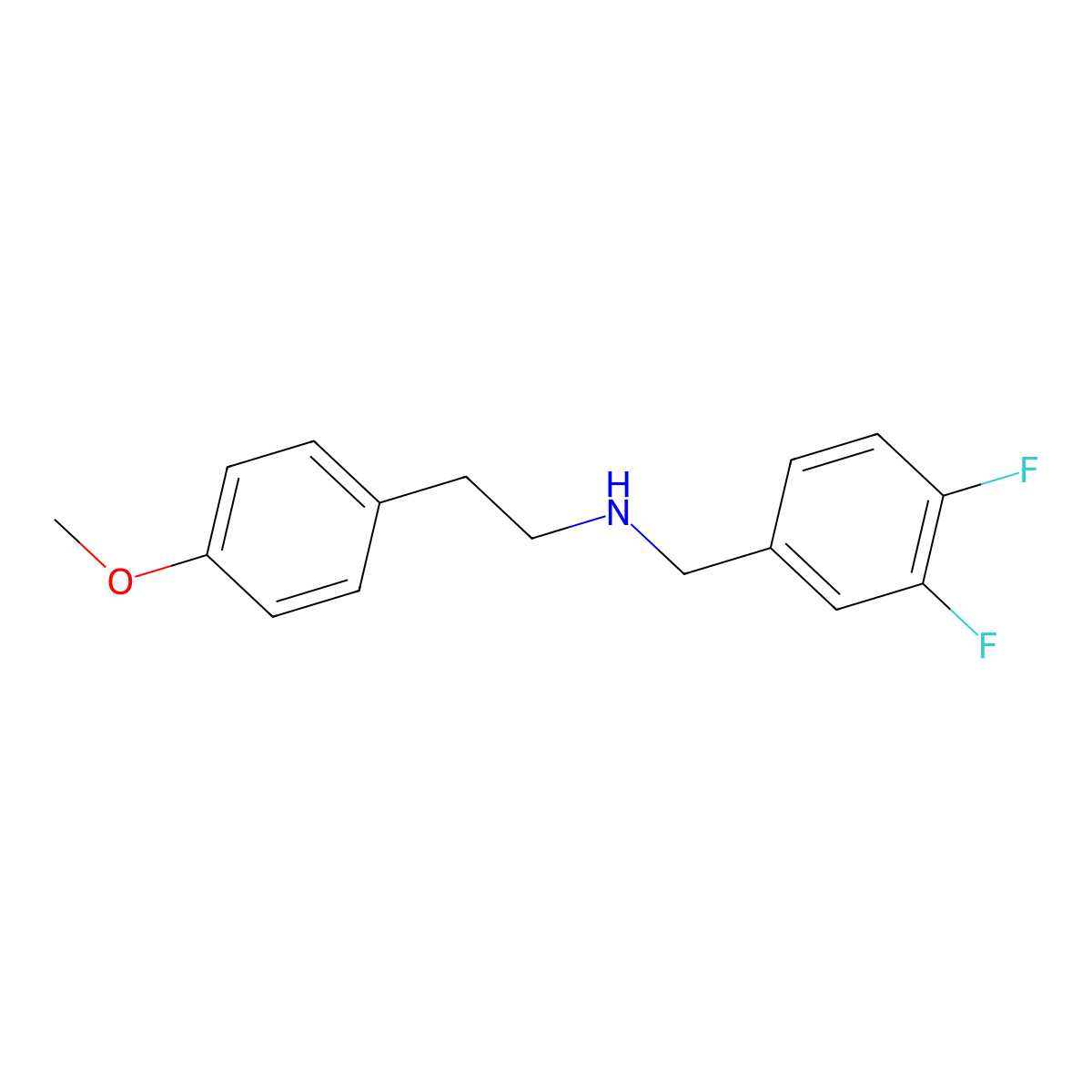 N-(3,4-difluorobenzyl)-2-(4-methoxyphenyl)ethanamine molecular structure, CAS 332108-30-2