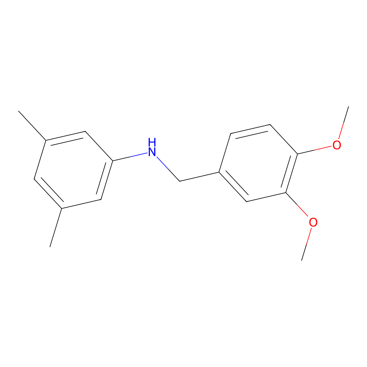 N-(3,4-dimethoxybenzyl)-3,5-dimethylaniline molecular structure, CAS 332108-31-3