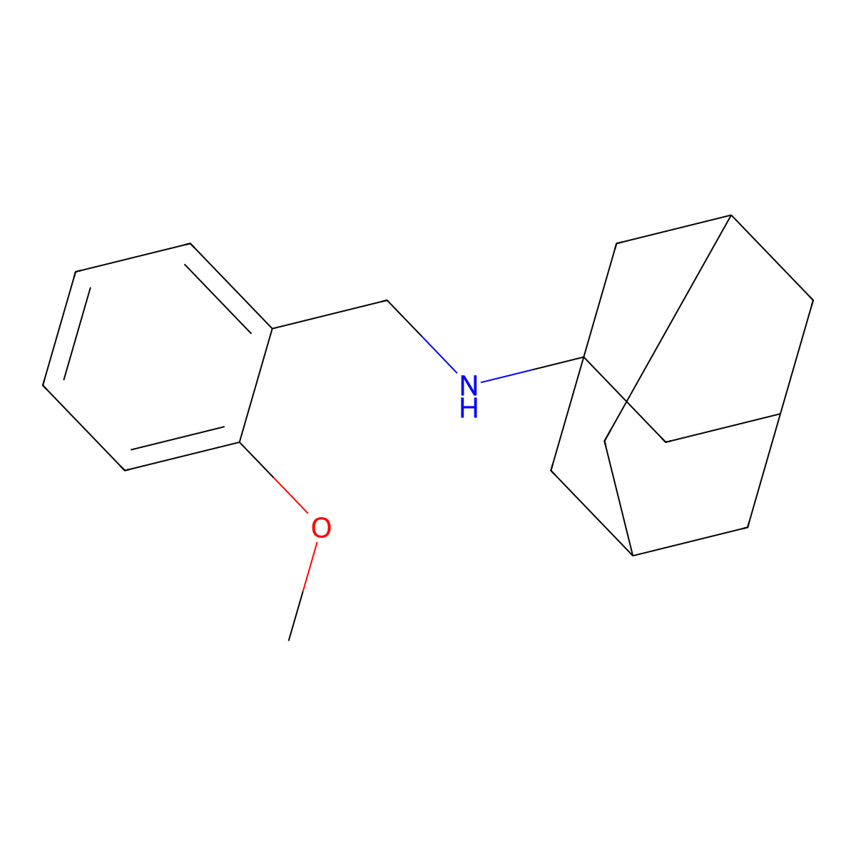 1-Adamantyl(2-methoxybenzyl)amine molecular structure, CAS 332108-40-4