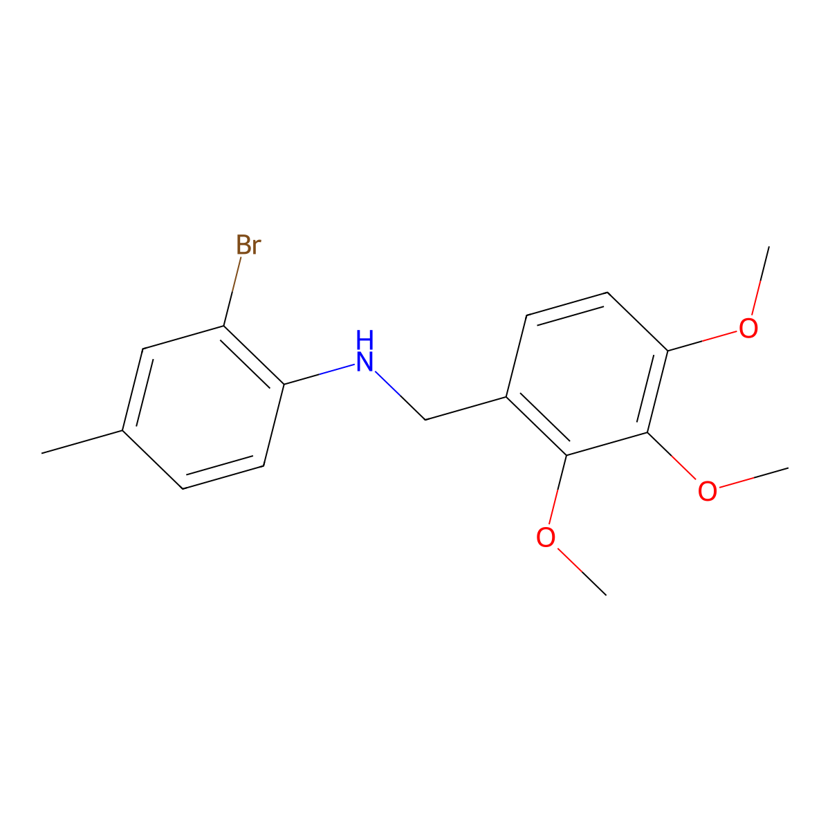 N-(2-Bromo-4-methylphenyl)-2,3,4-trimethoxybenzenemethanamine molecular structure, CAS 332108-41-5