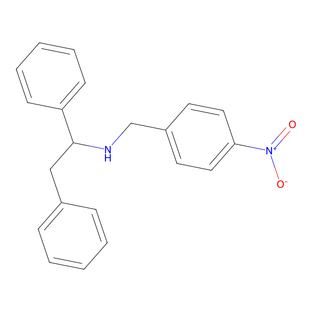 N-(4-nitrobenzyl)-1,2-diphenylethanamine molecular structure, CAS 332108-43-7
