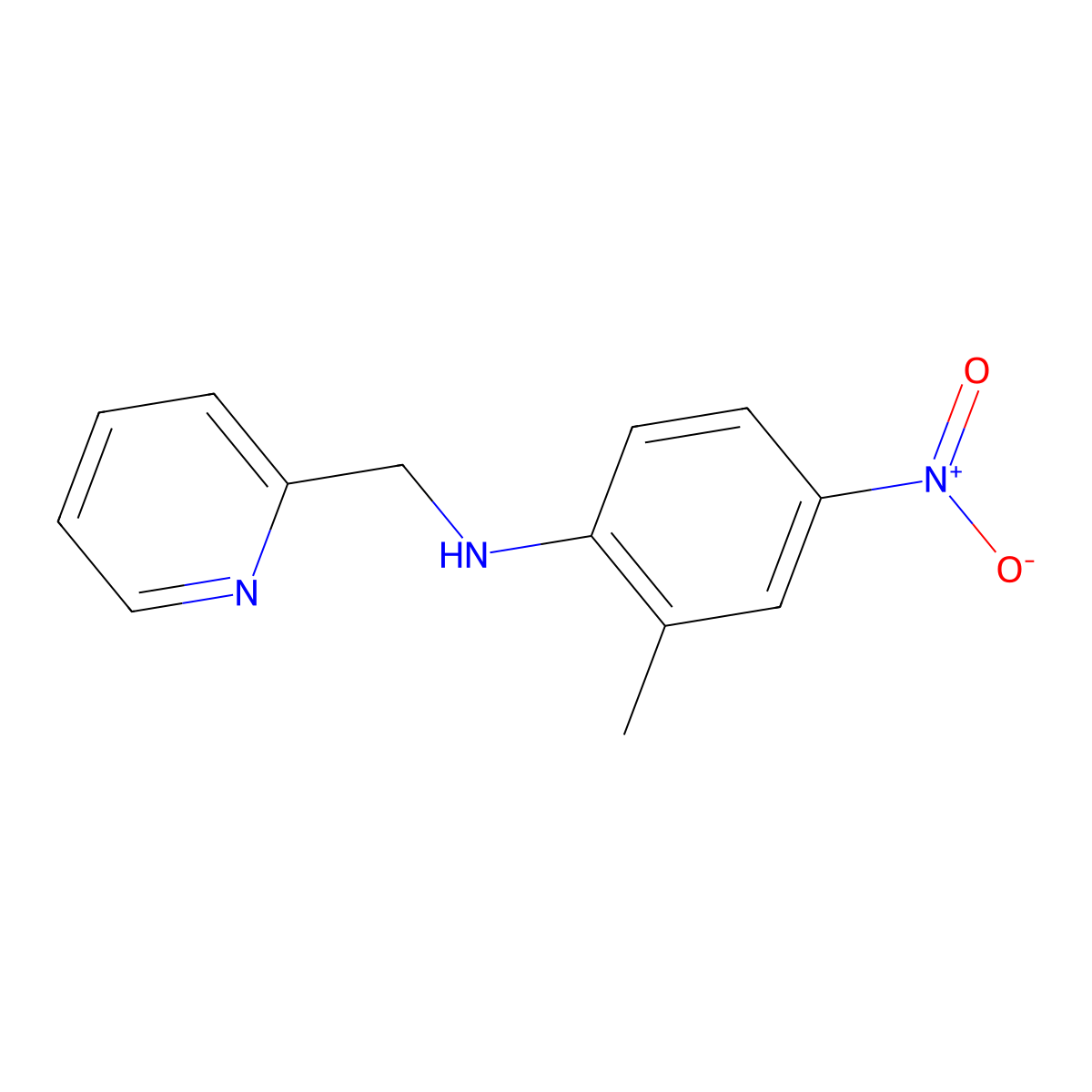 2-methyl-4-nitro-N-(pyridin-2-ylmethyl)aniline molecular structure, CAS 332108-44-8