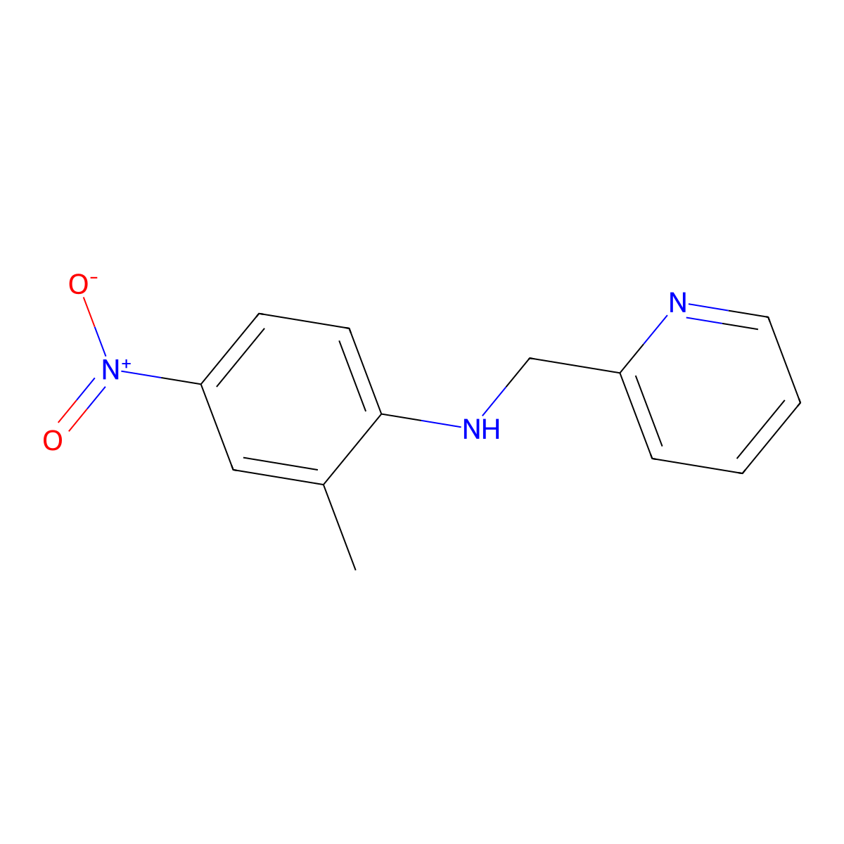 2-methyl-4-nitro-N-(pyridin-2-ylmethyl)aniline molecular structure, CAS 332108-44-8