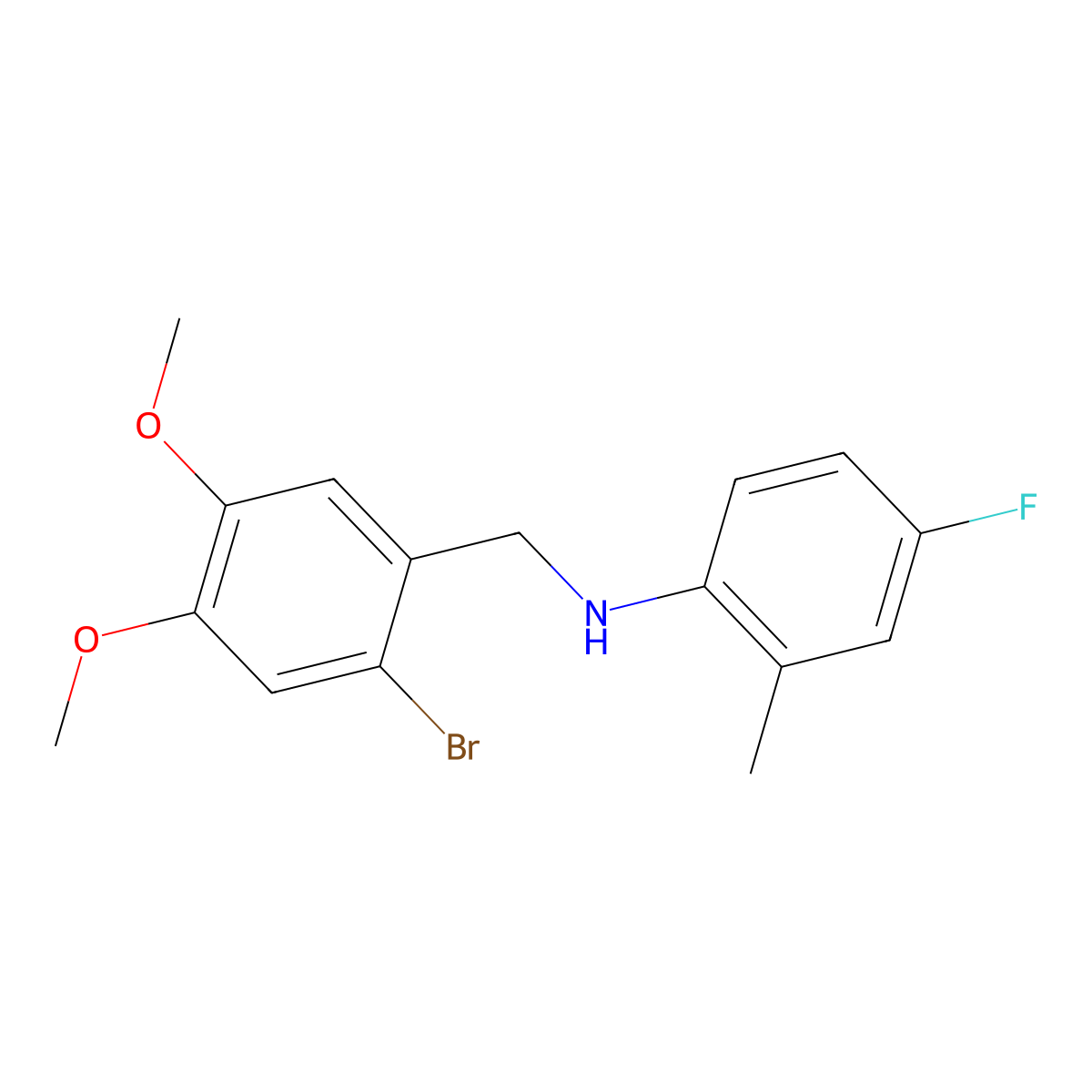 N-[(2-bromo-4,5-dimethoxyphenyl)methyl]-4-fluoro-2-methylaniline molecular structure, CAS 332108-45-9
