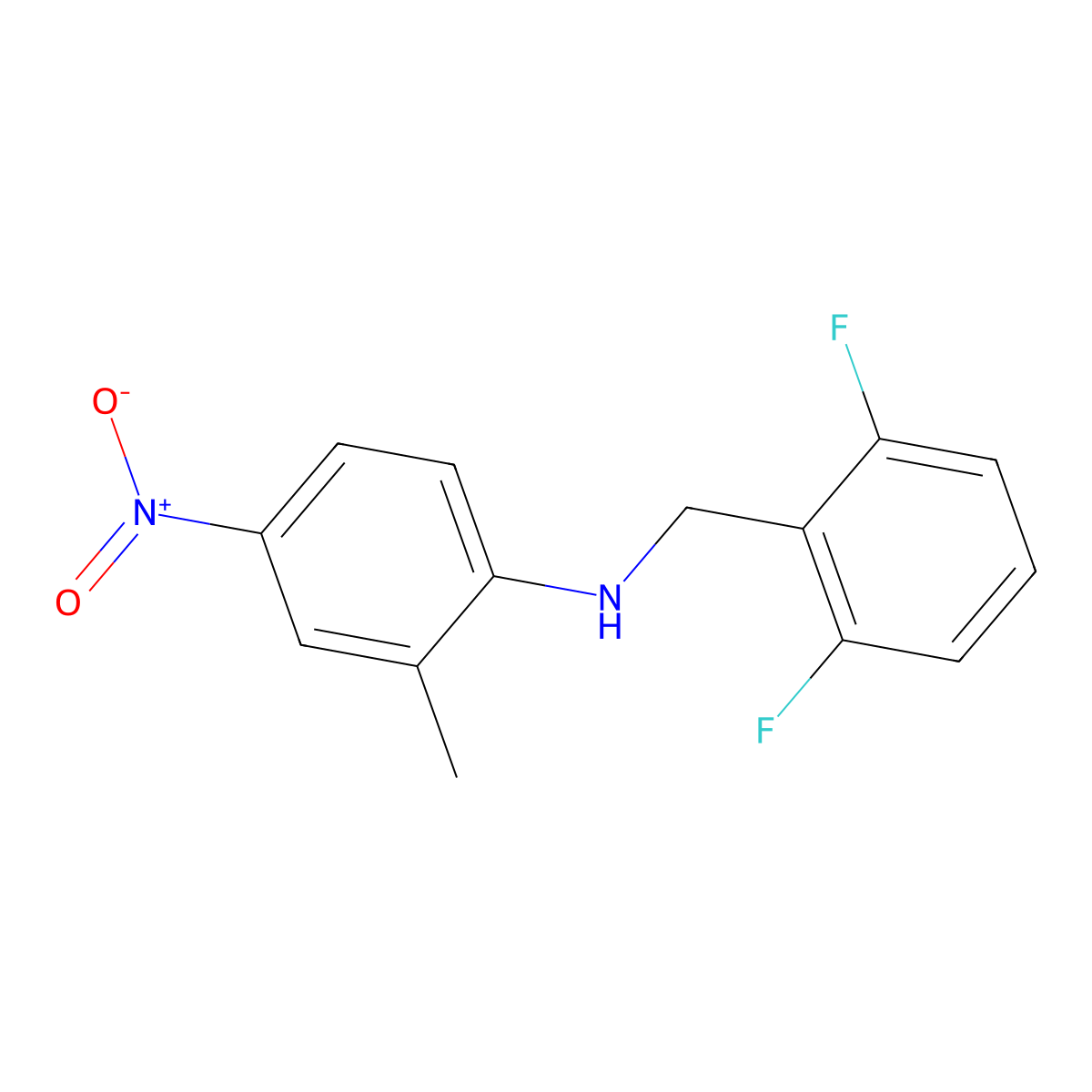 N-(2,6-difluorobenzyl)-2-methyl-4-nitroaniline molecular structure, CAS 332108-46-0