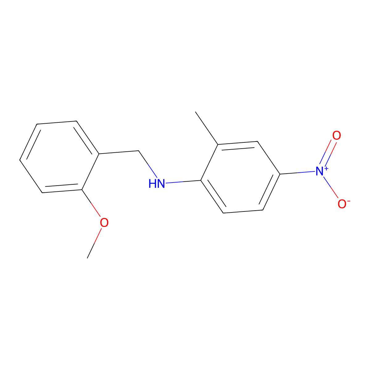 N-(2-methoxybenzyl)-2-methyl-4-nitroaniline molecular structure, CAS 332108-53-9