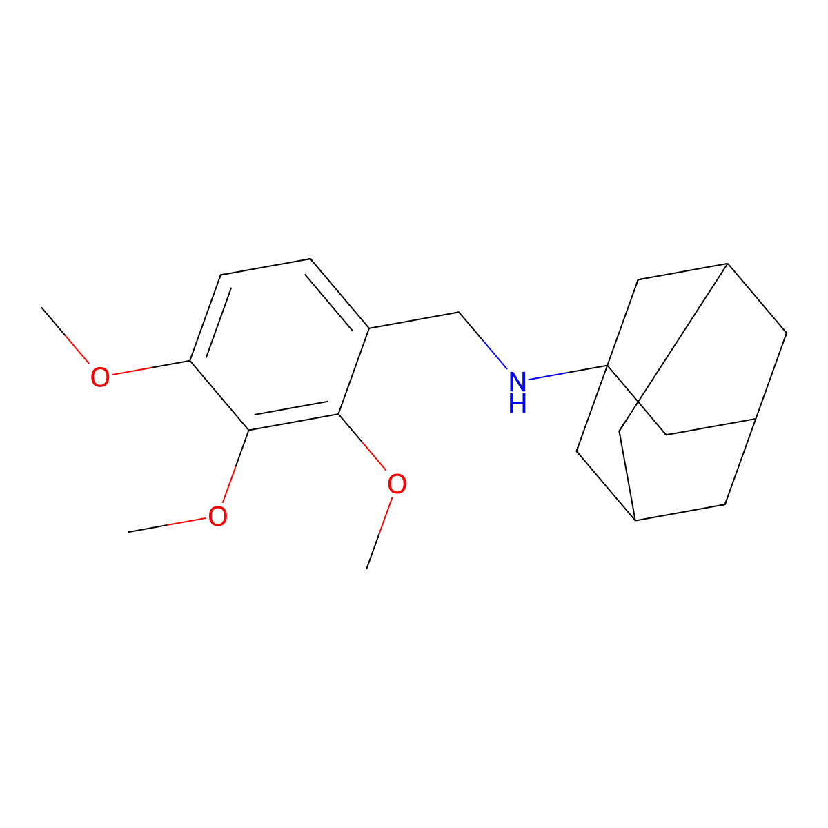 N-[(2,3,4-trimethoxyphenyl)methyl]adamantan-1-amine molecular structure, CAS 332108-55-1