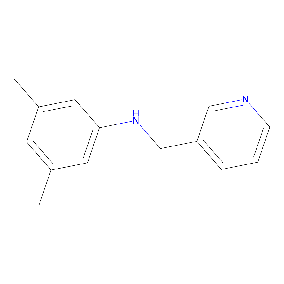3,5-dimethyl-N-(pyridin-3-ylmethyl)aniline molecular structure, CAS 332108-67-5