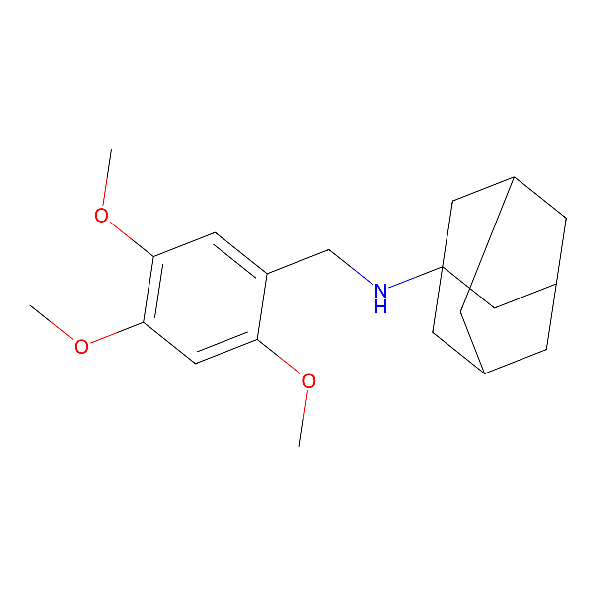N-[(2,4,5-trimethoxyphenyl)methyl]adamantan-1-amine molecular structure, CAS 332108-69-7