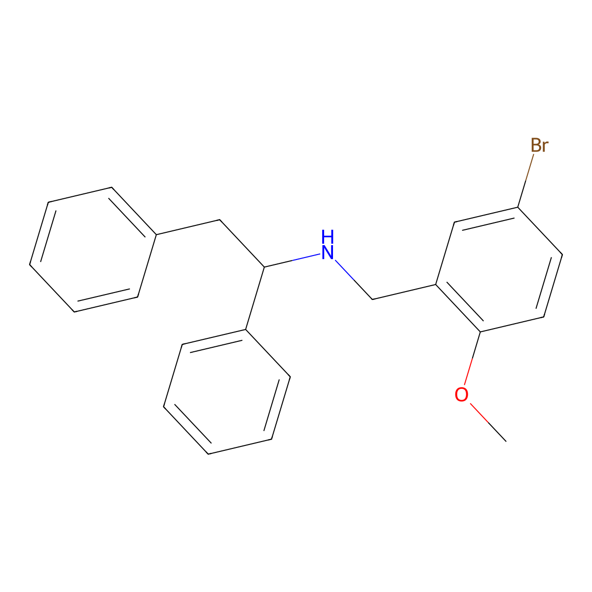 N-(5-bromo-2-methoxybenzyl)-1,2-diphenylethanamine molecular structure, CAS 332108-73-3
