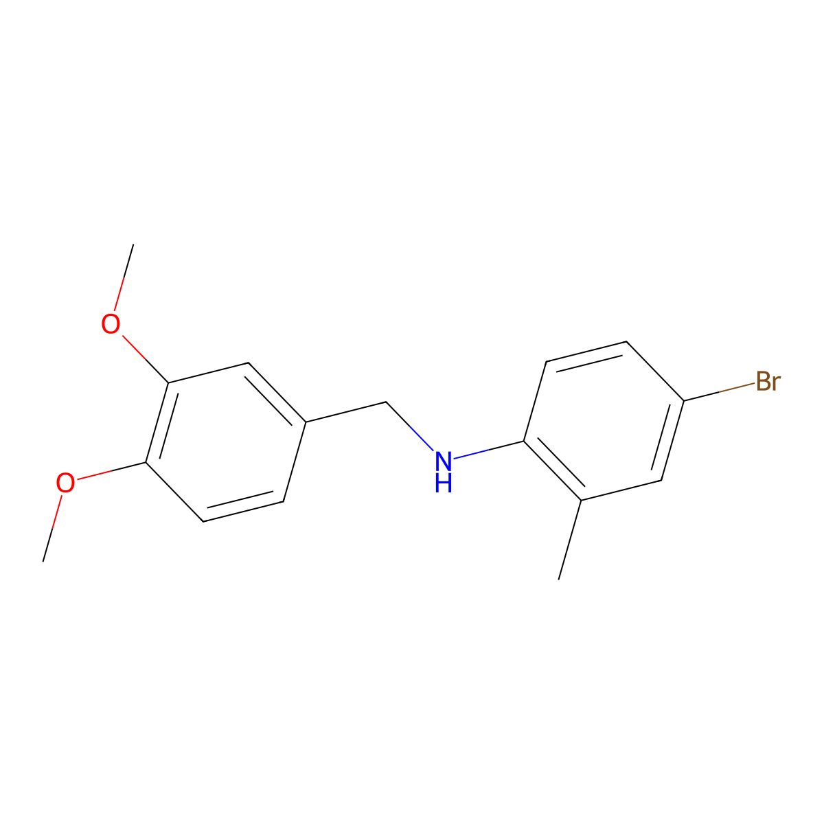 4-bromo-N-(3,4-dimethoxybenzyl)-2-methylaniline molecular structure, CAS 332108-76-6