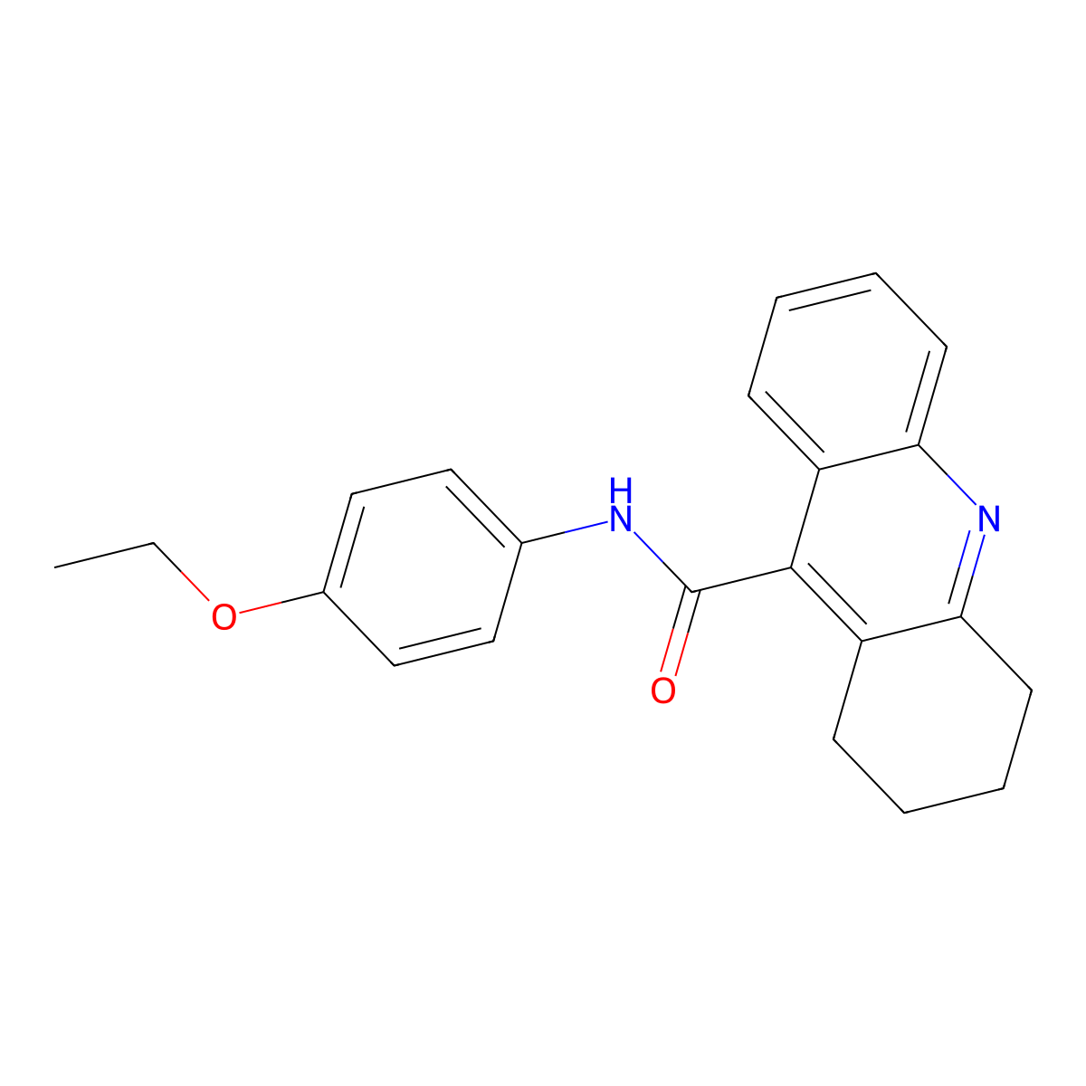 N-(4-Ethoxyphenyl)-1,2,3,4-tetrahydro-9-acridinecarboxamide molecular structure, CAS 332108-91-5