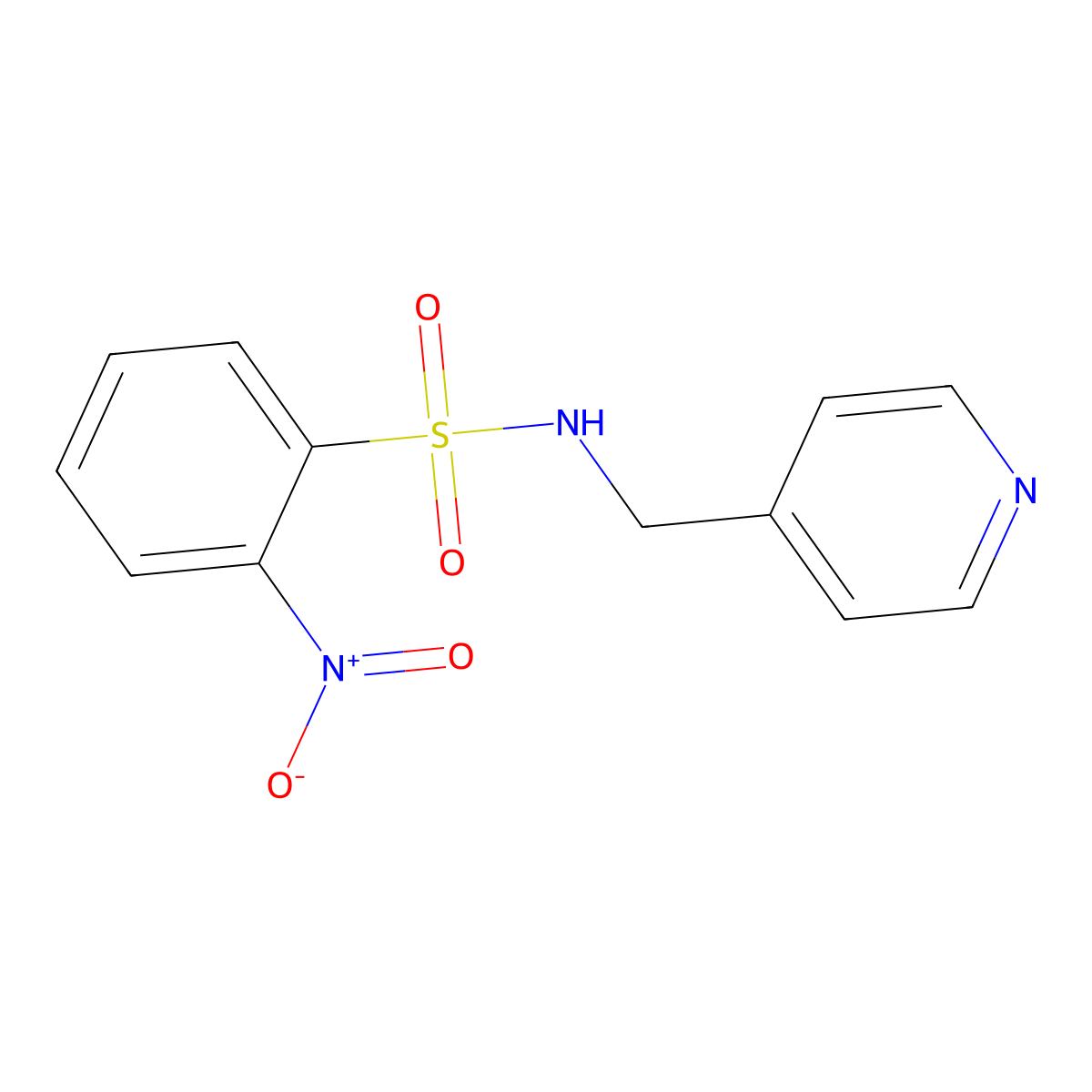 2-nitro-N-(pyridin-4-ylmethyl)benzenesulfonamide molecular structure, CAS 332109-11-2