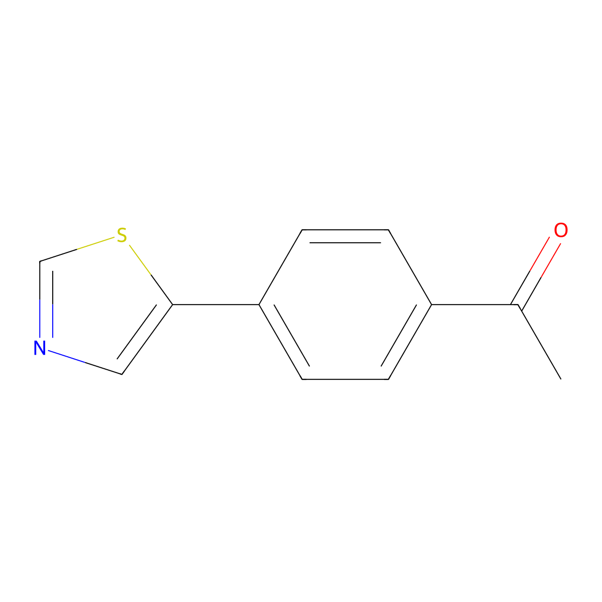 1-[4-(1,3-Thiazol-5-yl)phenyl]ethan-1-one molecular structure, CAS 332113-80-1